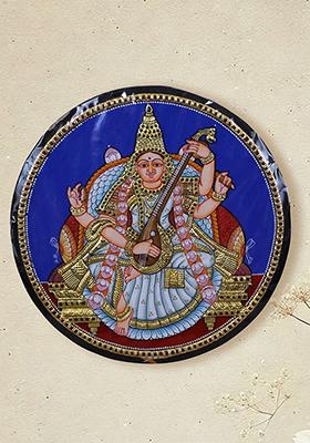 Goddess Saraswati Tanjore Painting