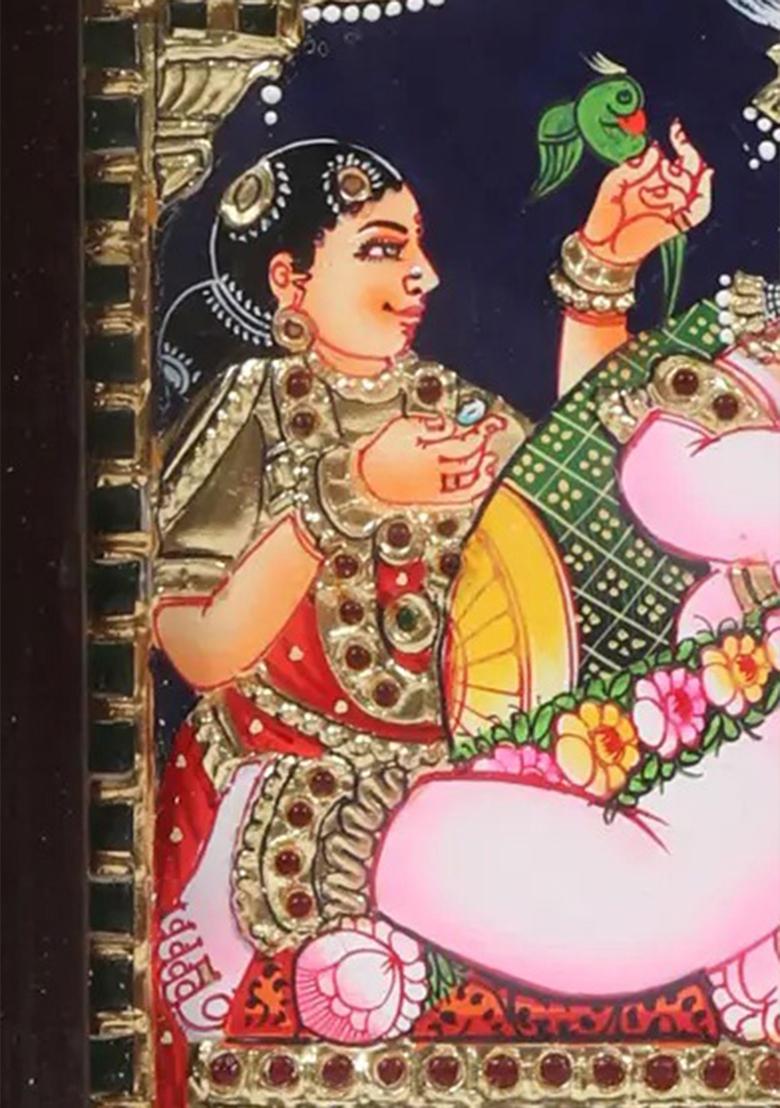 Butter Krishna Tanjore Painting 24K Gold