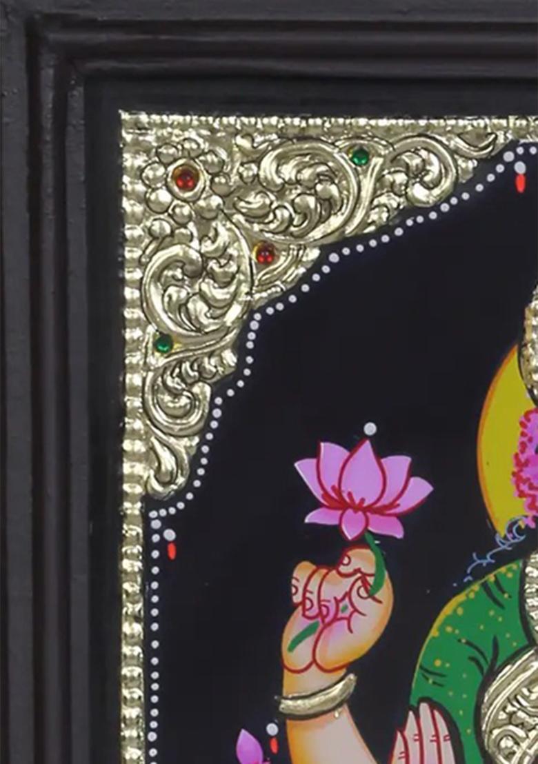 Goddess Gajalakshmi Tanjore Painting 24K Gold