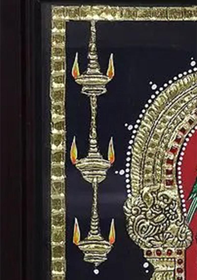Lord Murugan Swami Tanjore Painting 24K Gold