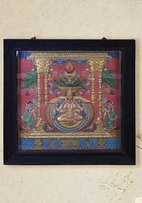 Goddess Lakshmi Tanjore Painting 24K Gold