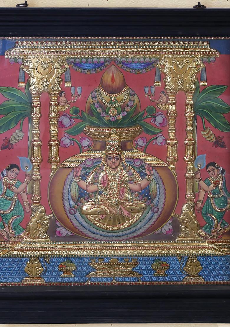 Goddess Lakshmi Tanjore Painting 24K Gold