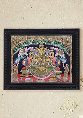 Goddess Gajalakshmi Tanjore Painting