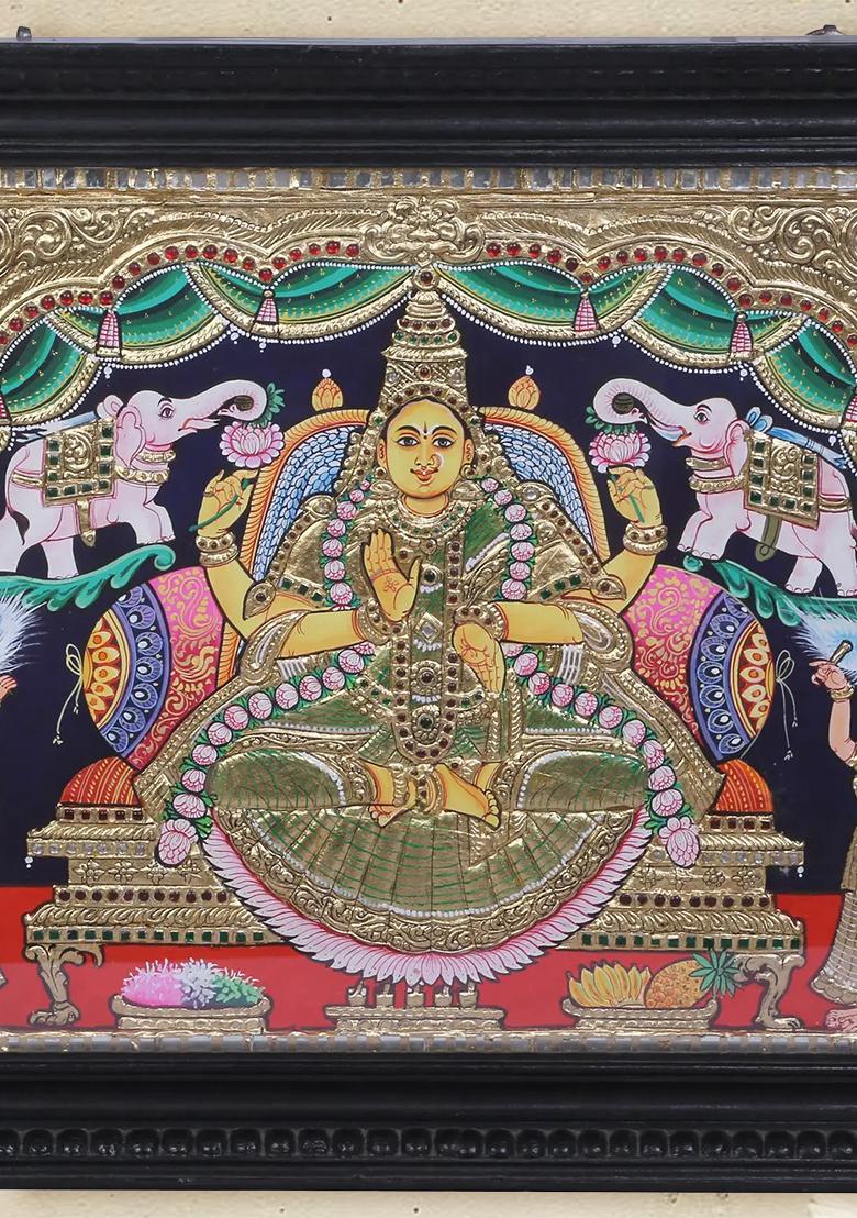 Goddess Gajalakshmi Tanjore Painting