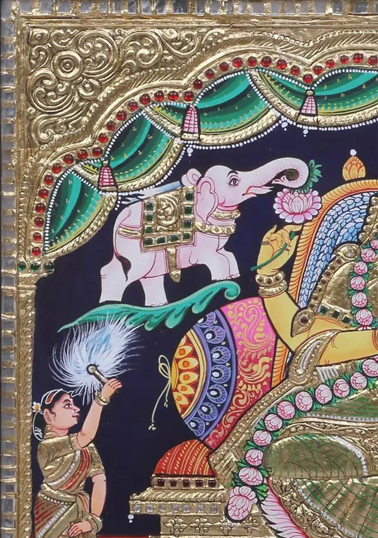 Goddess Gajalakshmi Tanjore Painting