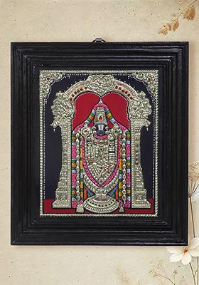 Lord Balaji Tanjore Painting 24K Gold
