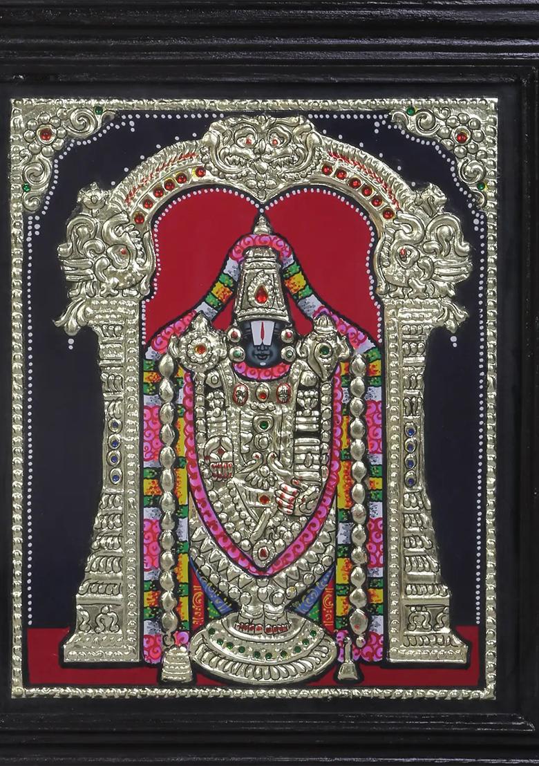 Lord Balaji Tanjore Painting 24K Gold