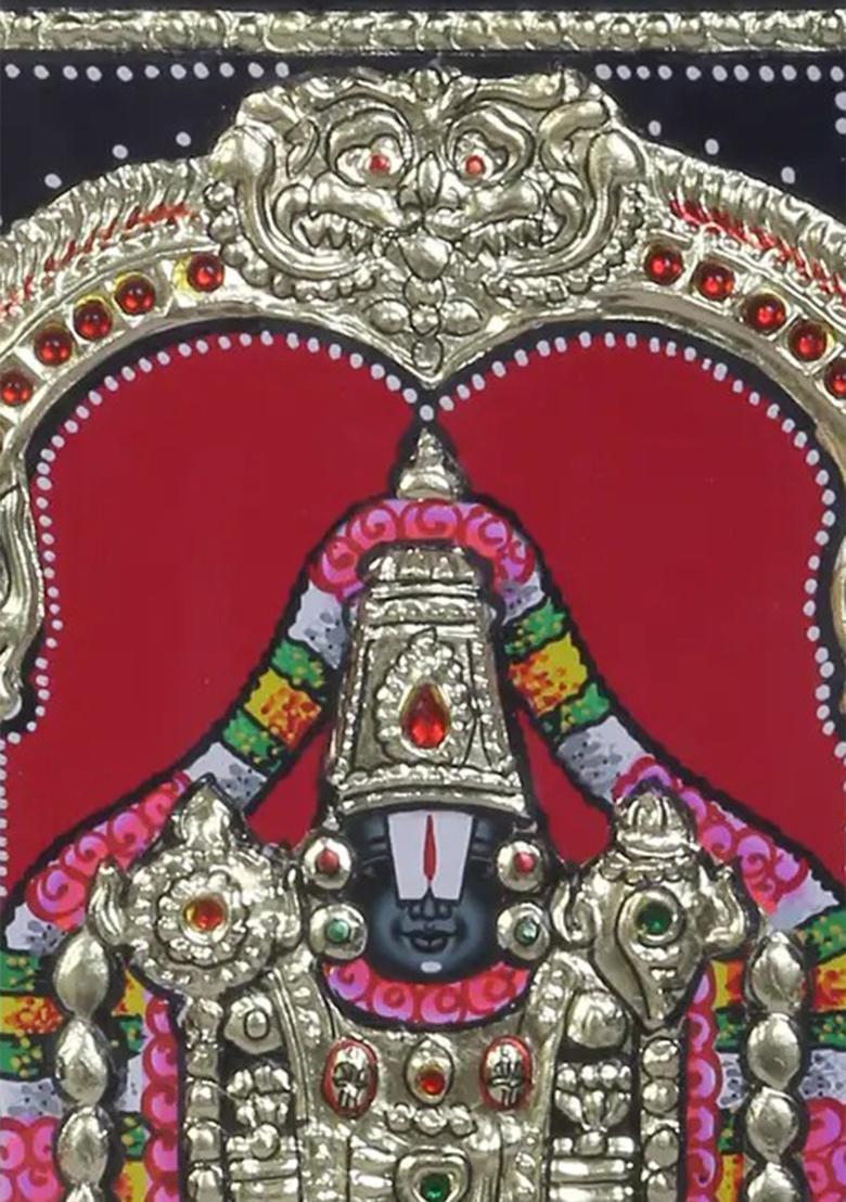 Lord Balaji Tanjore Painting 24K Gold