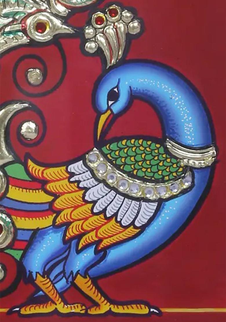 Peacock Tanjore Painting 24K Gold