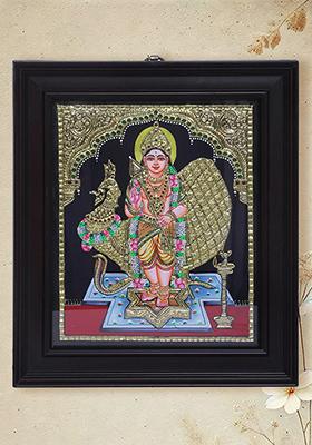 Standing Lord Kikeya Tanjore Painting 24K Gold