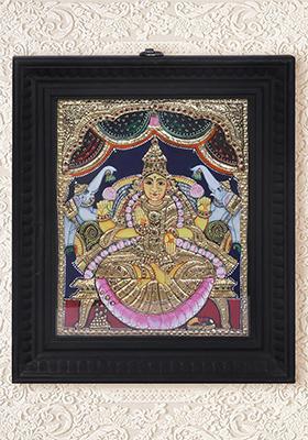 Devi Gajalakshmi Tanjore Painting 24K Gold