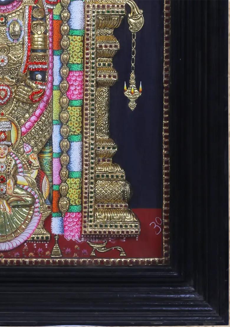 Shree Tirupati Balaji With Goddess Lakshmi Tanjore Painting