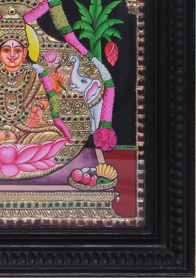 Goddess Gajalakshmi Tanjore Painting 24K Gold