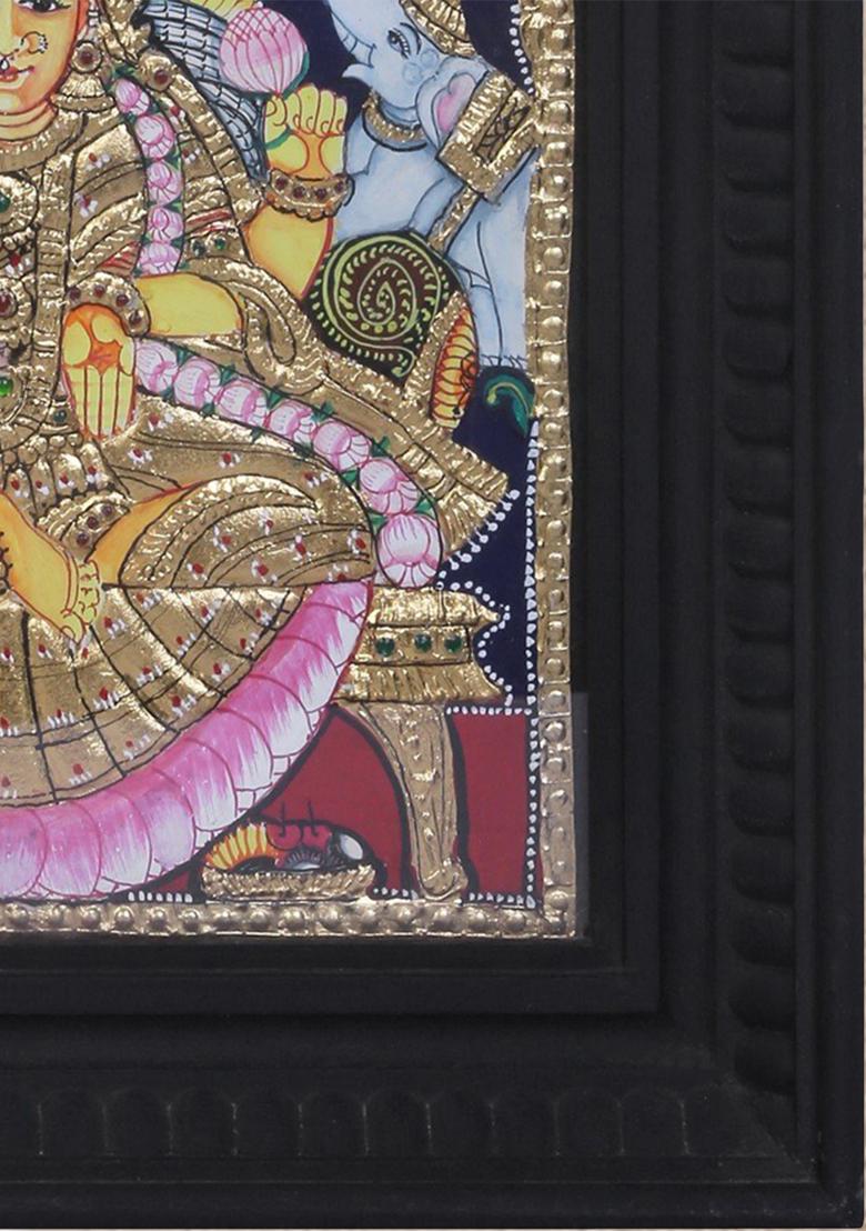 Goddess Gajalakshmi Tanjore Painting 24K Gold