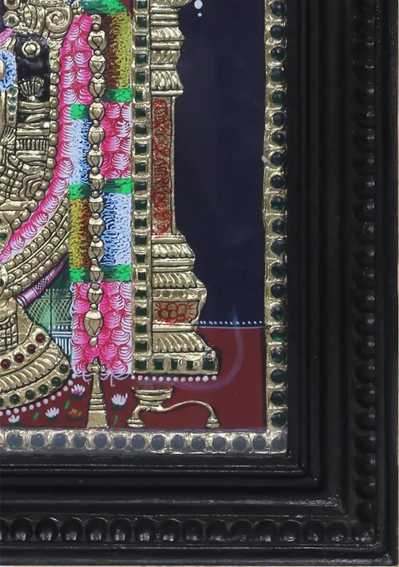 Lord Balaji Tanjore Painting Prosperity In 24K Gold
