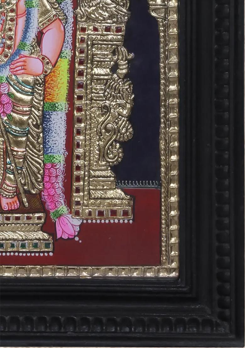 Standing Lord Kikeya Tanjore Painting 24K Gold