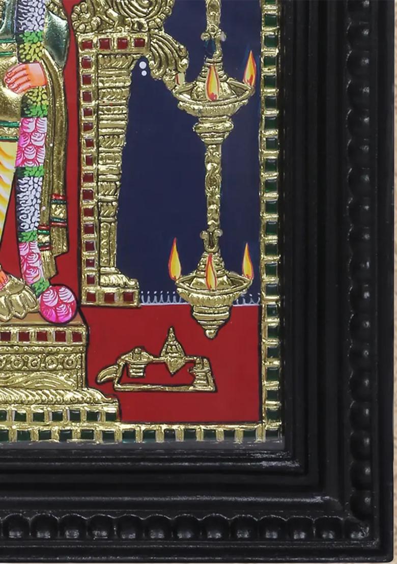 Standing Lord Ktikeya Tanjore Painting 24K Gold