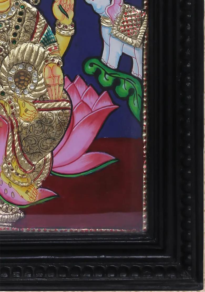 Goddess Gajalakshmi Tanjore Painting 24K Gold