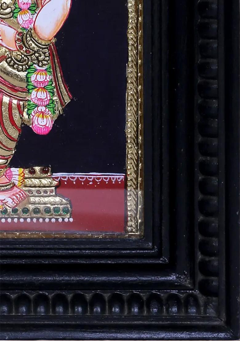 Standing Navaneeta Krishna Tanjore Painting 24K Gold