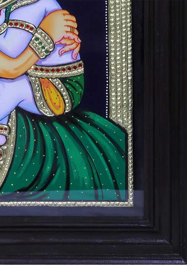 Bala Krishna With Maiya Yashoda Tanjore Painting