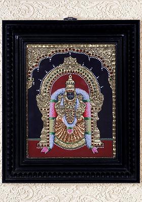 Handmade Goddess Padmavati Tanjore Painting With 24K Gold