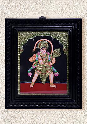 Standing Hanuman Tanjore Painting 24K Gold