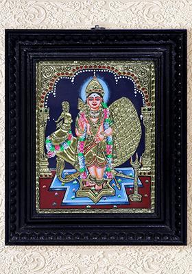 Lord Murugan Tanjore Painting 24K Gold