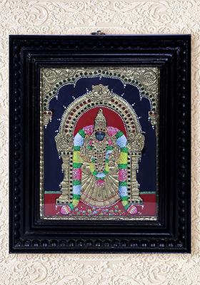 Goddess Padmavati Tanjore Painting 24K Gold