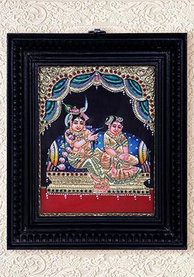 Radha Krishna Tanjore Painting 24K Gold