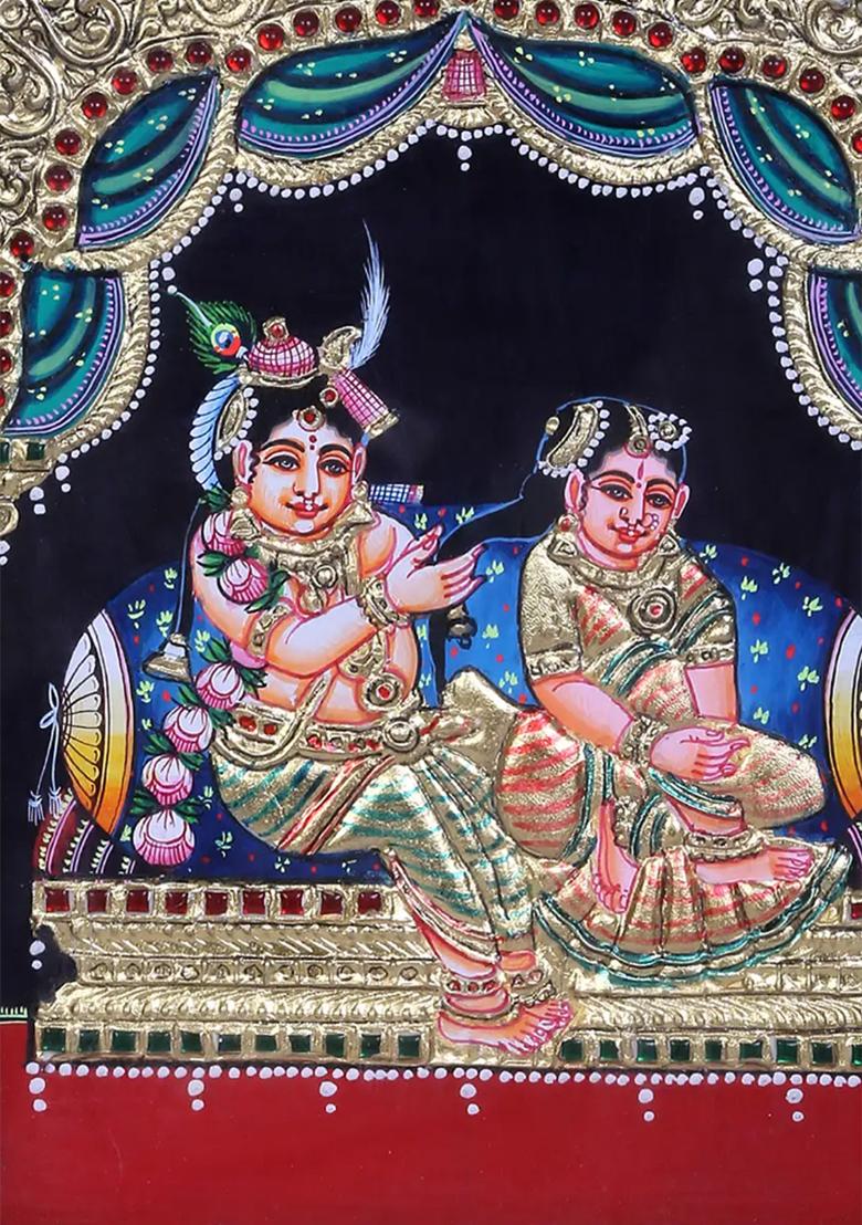 Radha Krishna Tanjore Painting 24K Gold