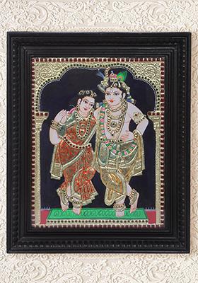 Radha Krishna Tanjore Painting 24K Gold