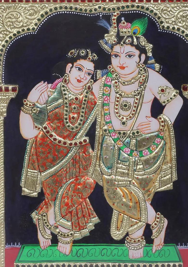 Radha Krishna Tanjore Painting 24K Gold