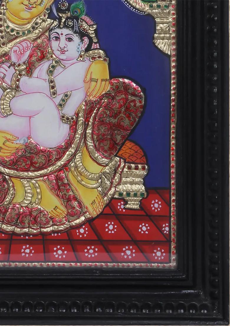 Baby Krishna With Maa Yashoda Tanjore Painting 24K Gold