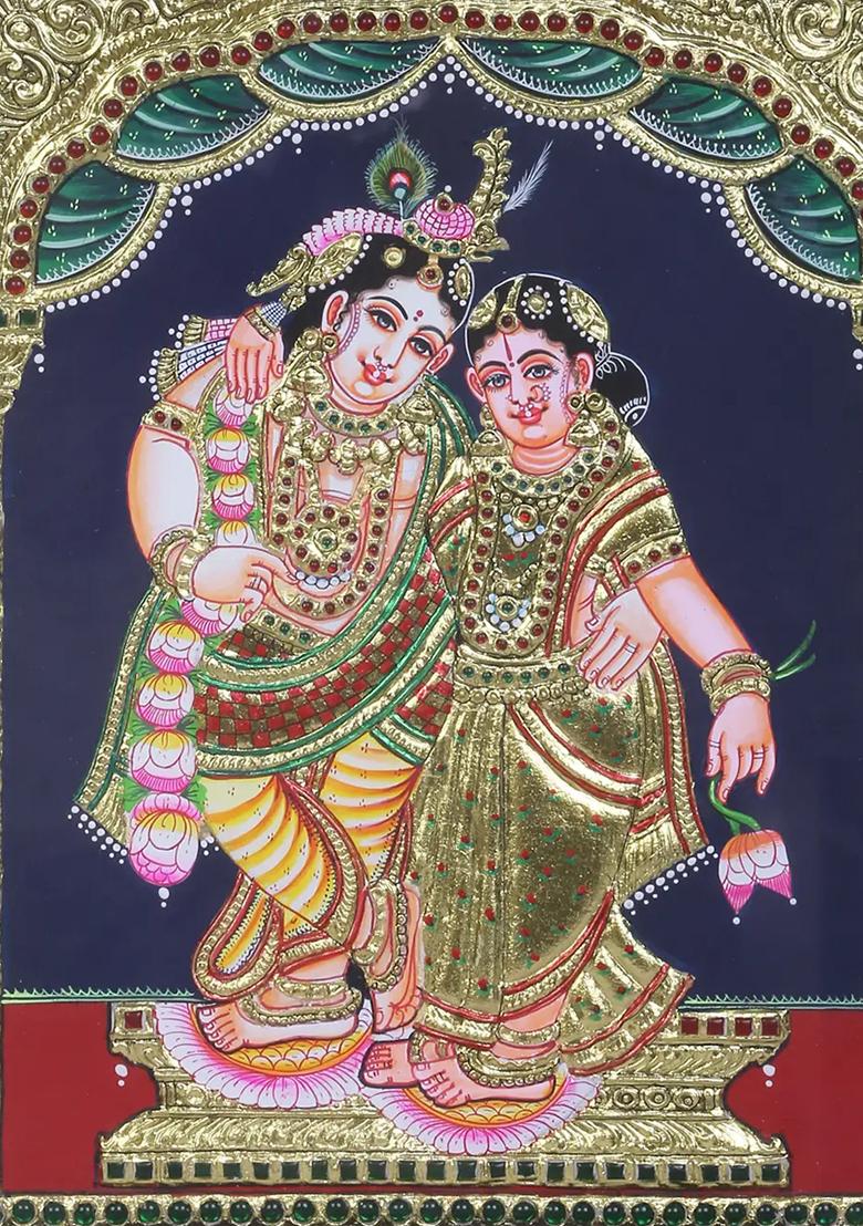 Radha Krishna Tanjore Painting 24K Gold