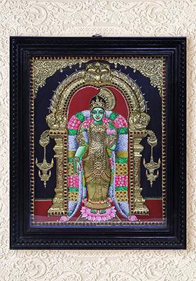 Goddess Andal Tanjore Painting 24K Gold