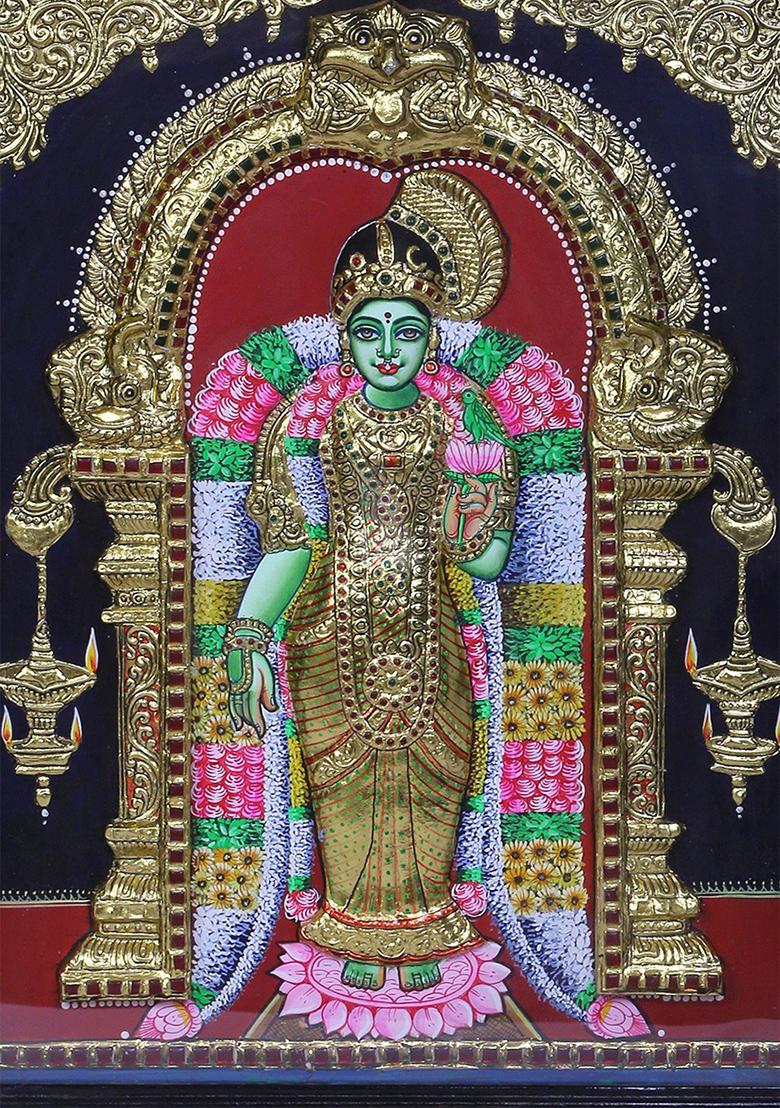 Goddess Andal Tanjore Painting 24K Gold