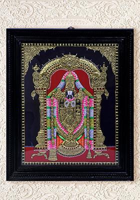 Lord Tirupati Balaji Tanjore Painting 24K Gold
