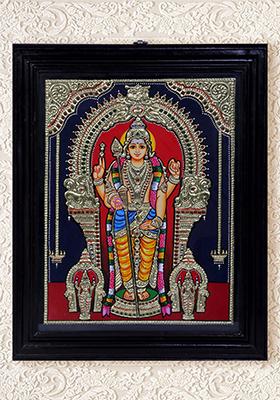 Lord Kikeya Standing Tanjore Painting