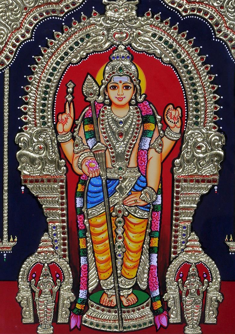 Lord Kikeya Standing Tanjore Painting