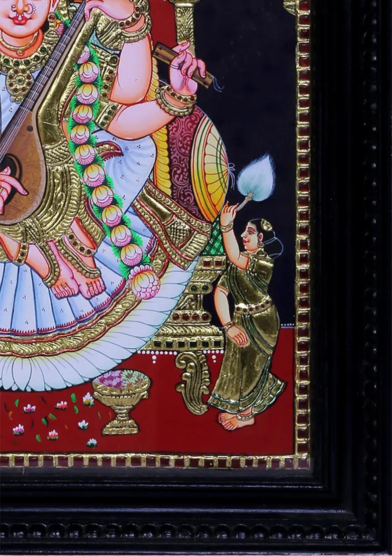 Goddess Saraswati Tanjore Painting