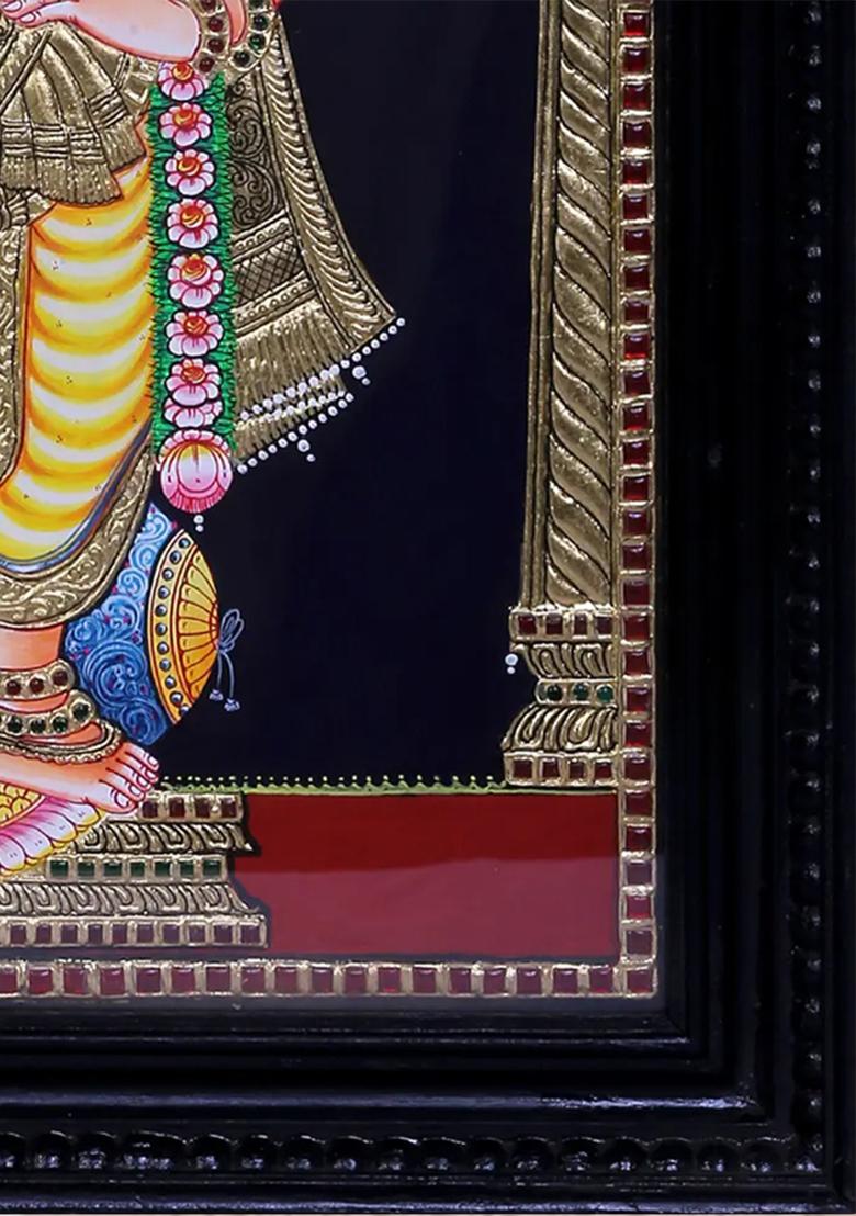 Lord Krishna Playing Flute Tanjore Painting
