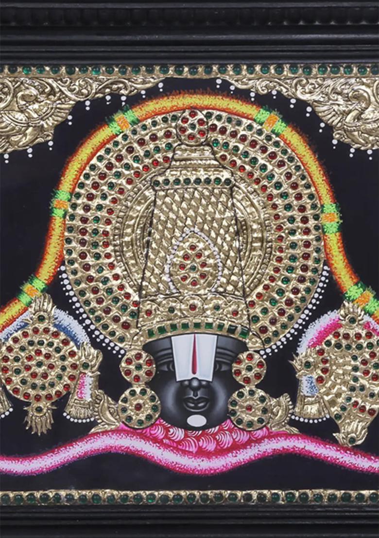 Lord Balaji Face Tanjore Painting