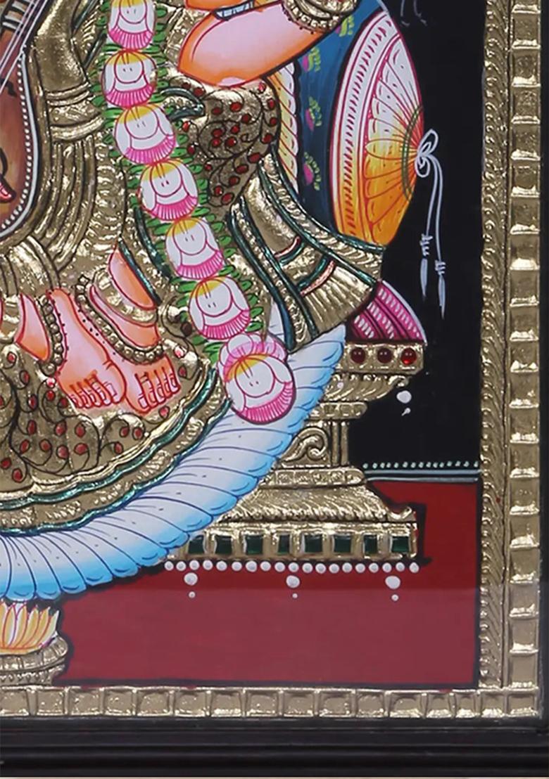 Sacred Saraswati Tanjore Painting