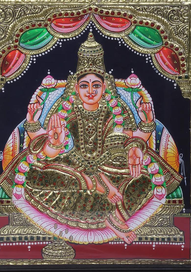 Goddess Dhan Lakshmi Tanjore Painting