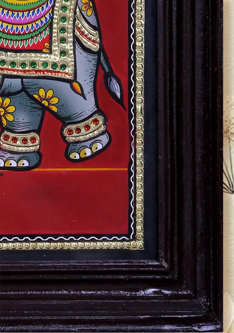 Majestic Elephant Tanjore Painting