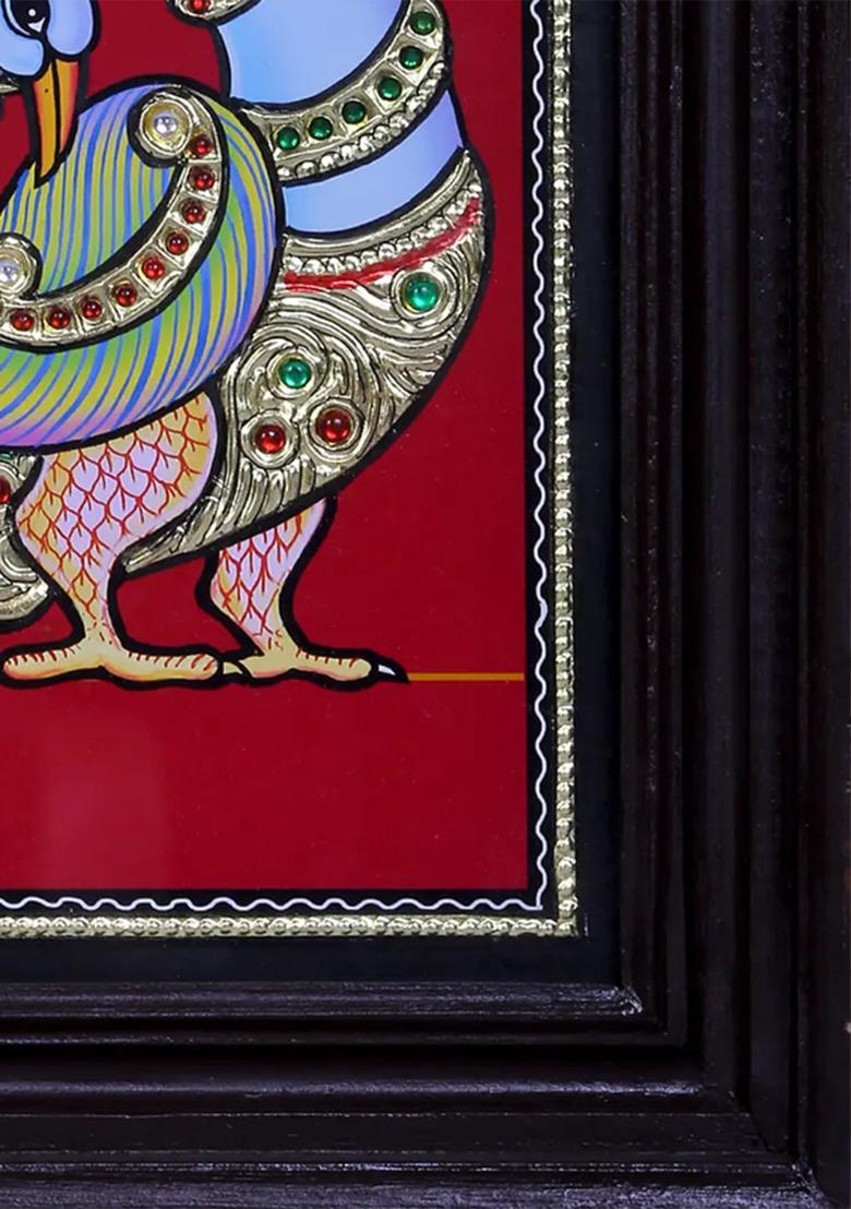 Vibrant Peacock Tanjore Painting
