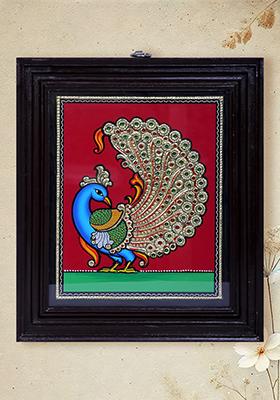 Traditional Peacock Tanjore Painting