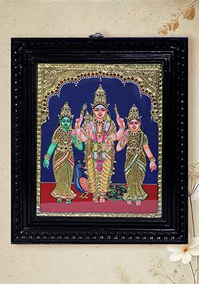 Murugan Valli Theivanai Tanjore Painting