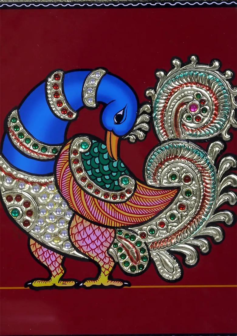 Royal Peacock Tanjore Painting