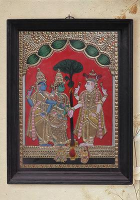 Meenakshi Kalyanam Tanjore Painting